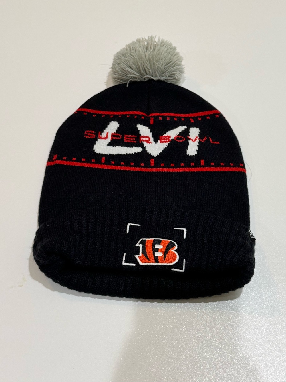 Cincinnati Bengals Knit Pom Beanie - Black/Gray/Orange